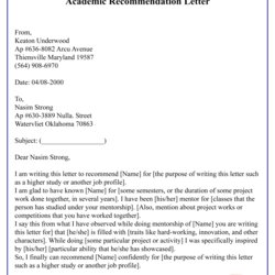 Magnificent Academic Recommendation Letter Best Template Post Format Navigation