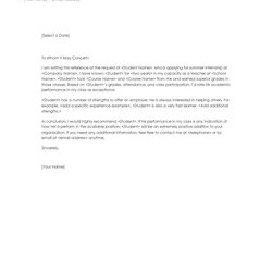 Worthy Free Letter Of Recommendation Templates Samples