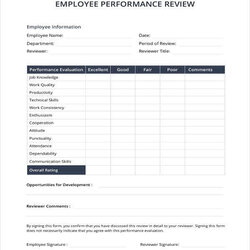 Fantastic Performance Review Format Printable Forms Sample Templates Doc Free
