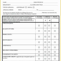 Free Performance Review Template Of Form Sample Evaluation Employee