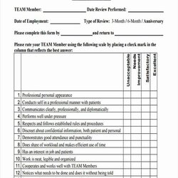 Preeminent Performance Review Form Template In Reviews