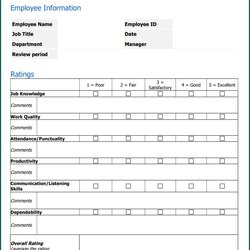 Wonderful Free Printable Performance Review Form Example Of