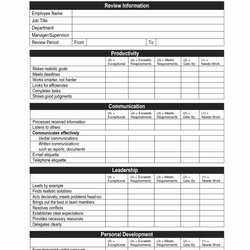 Exceptional Job Performance Review Template New Employee Appraisal