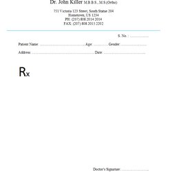 Free Medical Prescription Format Download Doctors In Throughout Template Word