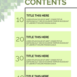 Fine Table Of Contents Template Free