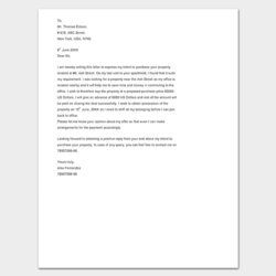Perfect Real Estate Offer Letter Template Free Samples Examples Basic