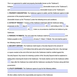 Spiffing Free Sublease Agreement Template Word Ontario Printable Templates