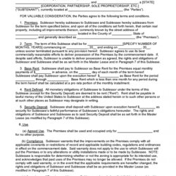 Out Of This World Free Sublease Agreement Templates Word Commercial