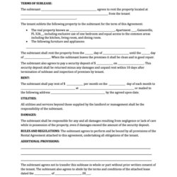 Wonderful Professional Sublease Agreement Templates Forms Template