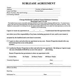 Terrific Professional Sublease Agreement Templates Forms Template