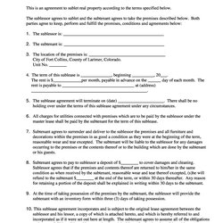 Super Professional Sublease Agreement Templates Forms Template