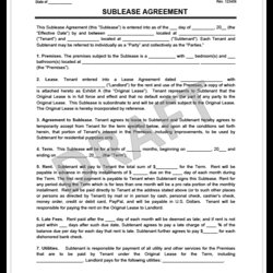 Worthy Create Sublease Agreement Free Contract Word Template Example Form