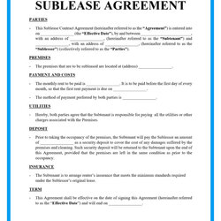 Capital Free Sublease Agreement Templates For Download Contracts