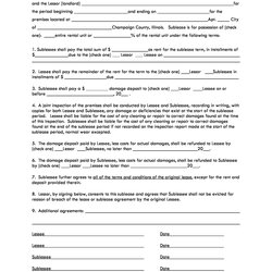 Sterling Free Printable Sublease Agreement Template