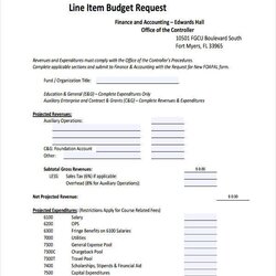 Superior Free Sample Line Item Budget Forms In Ms Word Excel Form Request