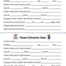 Matchless Student Information And Emergency Contact Card Daycare Forms Childcare Daily