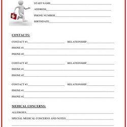 Tremendous Emergency Contact Card Template
