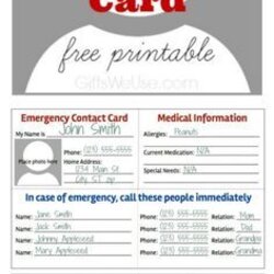 Out Of This World Emergency Contact Card Free Printable Gifts We Use