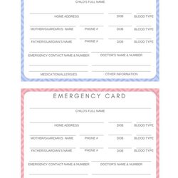 Preeminent Contact Card Template Emergency Printable Kids Daycare Cards Case Form Keep Children Forms