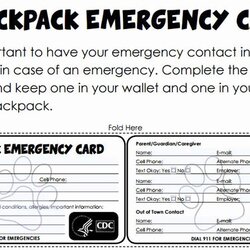 Excellent Printable Emergency Contact Card Example Document Template Best Of Early Childhood