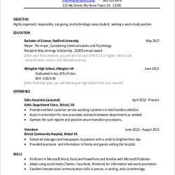 Superb Free Resume For College Student Samples In Ms Word Freshman Standard Example