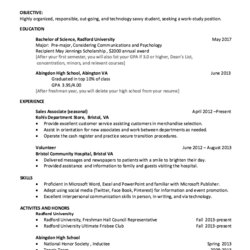Out Of This World Sample Resume For College Freshman Free Samples Examples Format