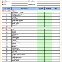 Preeminent Free Construction Estimate Template Excel Business Spreadsheet Job Cost Land Residual Example