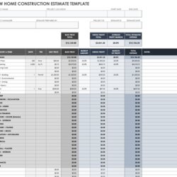 Champion Download Construction Estimate Template New Home