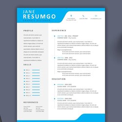 Superlative Best Free Modern Resume Templates Blue Template