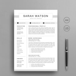 Preeminent Modern Resume Template Instant Download