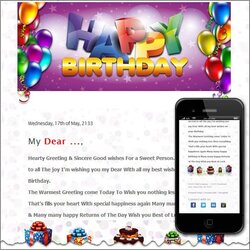 Birthday Email Templates Free Sample Example Format Download Template Happy Mail Balloons Business With