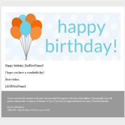 Outstanding Happy Birthday Corporate Email Template Senior Sc