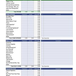Matchless Free Monthly Budget Template