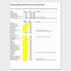 Superlative Free Budget Templates For Excel Daily Weekly Monthly And Yearly Personal From Financial Advice