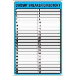 Circuit Breaker Directory Template Panel Label Printable Labels Electrical Box Templates Electric Excel Chart