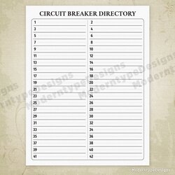 Swell Breaker Directory Printable With Circuits Breakers Weekly Planner