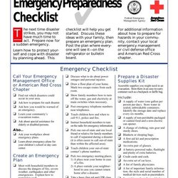Champion Emergency Preparedness Checklist Region The Interfaith Disaster
