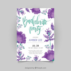 Very Good Best Bridal Shower Invitation Designs Card Vector Watercolor Flowers Templates Invitations Party