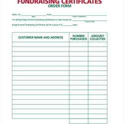 Marvelous Fundraiser Order Form Template Business Sales