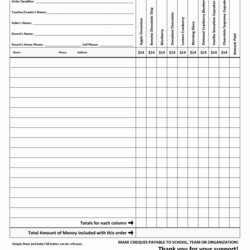 Smashing Fundraiser Forms Throughout Blank Order Form Sheet Hoagie Template