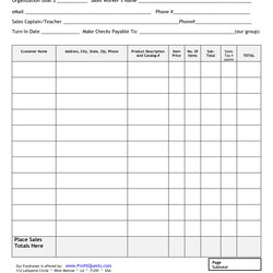 Sterling Fundraiser Order Form Template Printable Forms Spreadsheet Bake Volunteer Tracking Blank Templates