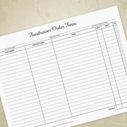 Wizard Fundraiser Order Form Printable