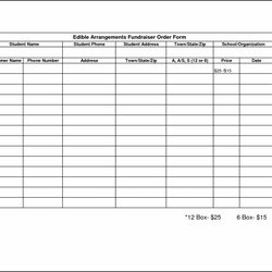 Out Of This World Sample Fundraiser Order Form Template Templates Blank Excel Spreadsheet Forms Sheet