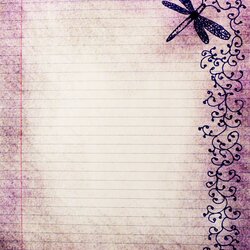Free Printable Lined Stationery Stationary Pals Swirls Scrapbook Dragonfly Pen