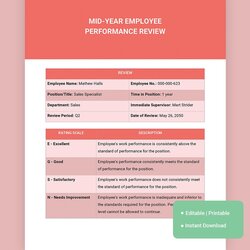 Tremendous Mid Year Review Form Printable Forms Free Online Employee Performance Template