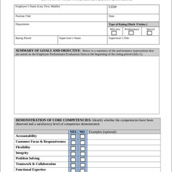 Smashing Free Employee Performance Evaluation Goals Samples Mid Year Template Form Sample