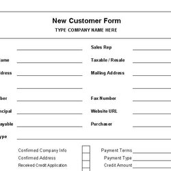 Brilliant Image Result For New Customer Form Template Free Registration