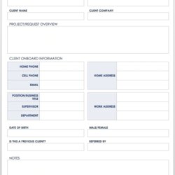 Fine Free Printable Customer Checklist Forms Online Small Business Client Intake Form Template Word
