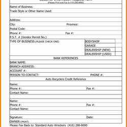 Great New Customer Form Template Free Academic
