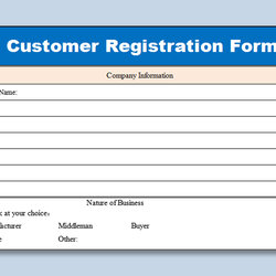 Excel Of Customer Registration Form Free Templates